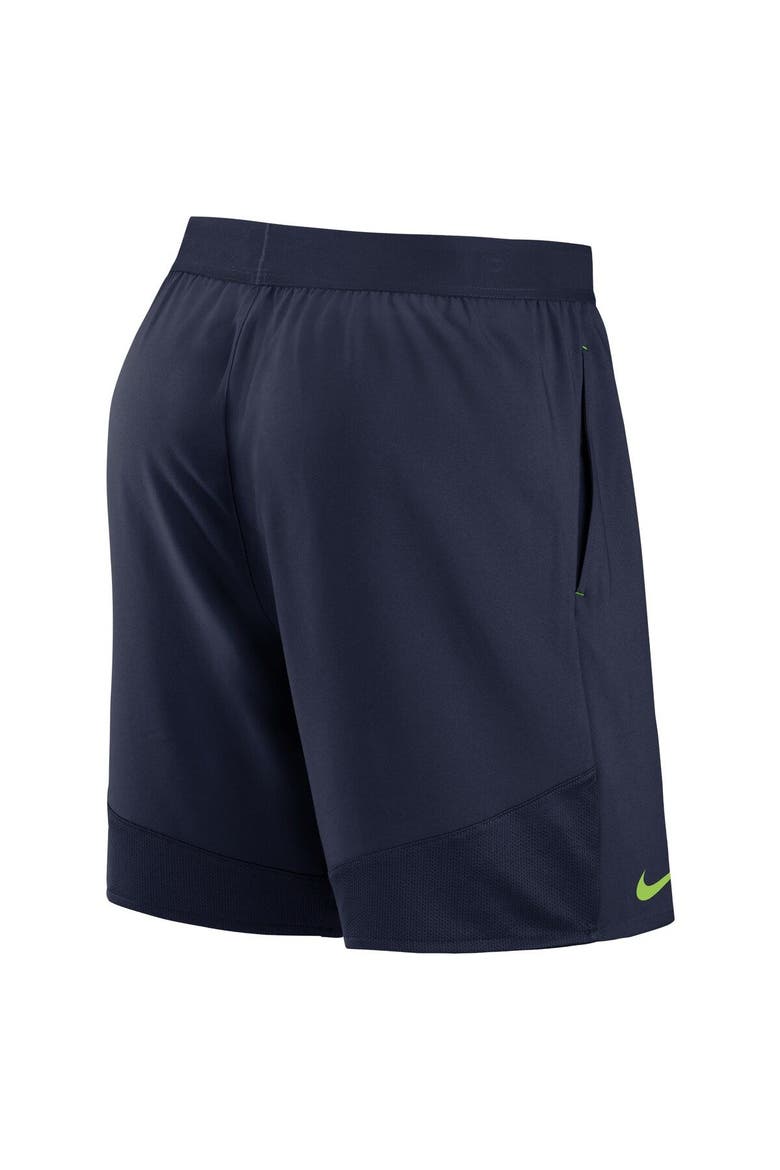 Men's Nike College Navy Seattle Seahawks Stretch Woven Shorts, Alternate, color, Navy