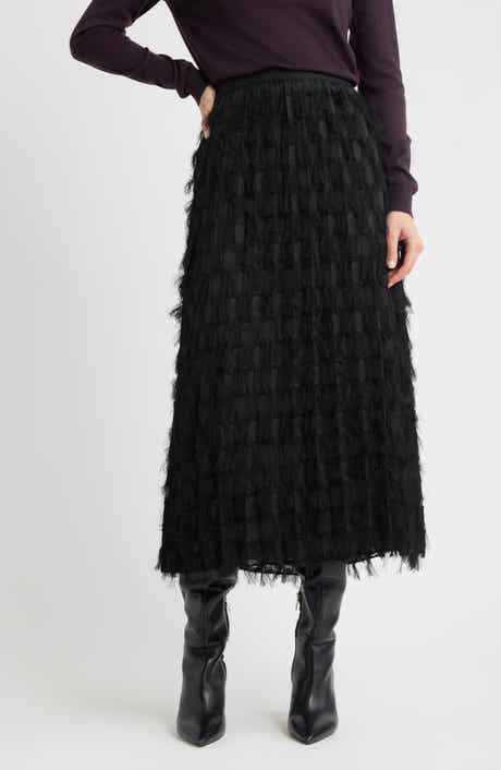 BOSS Vodia Fringe Detail Midi Skirt