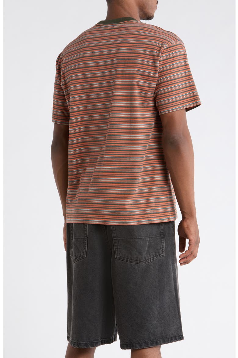 Cameron Stripe Cotton T-Shirt, Alternate, color, OBSIDIAN FERN-LIGHT BRONZE