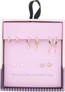 Leith Set of 5 Stud & Hoop Earrings