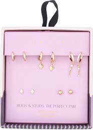Leith Set of 5 Stud & Hoop Earrings