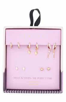 Leith Set of 5 Stud & Hoop Earrings