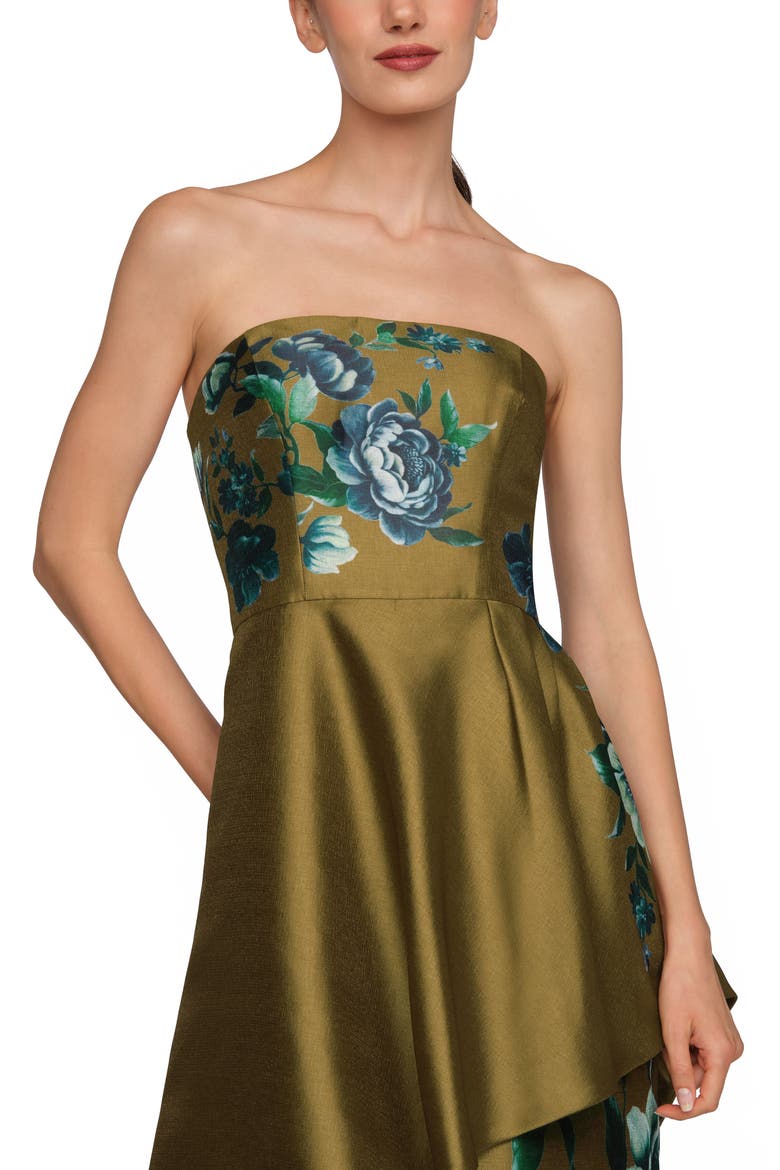 Marigold Strapless Evening Gown, Alternate, color, PECAN