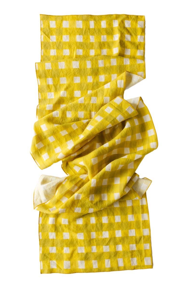 Goldie Home Yellow Cross Hatch Runner, Main, color, Yellow Cross