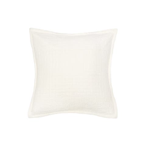 26" x 26" Willa White Ivory Cotton Voile Euro Pillow Sham w/ Flange