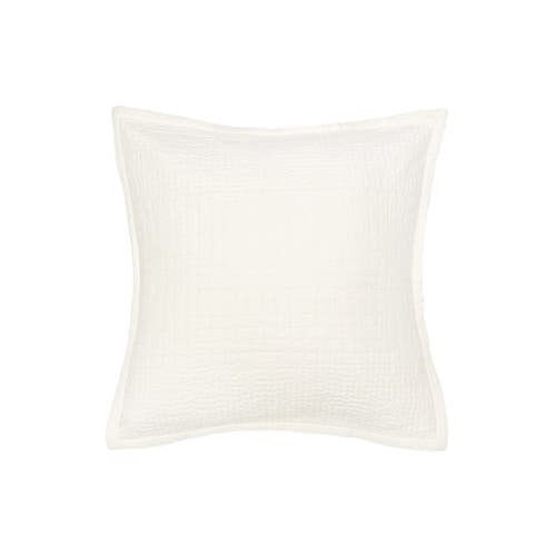 Elisabeth York 26" X 26" Willa White Ivory Cotton Voile Euro Pillow Sham W/ Flange In White