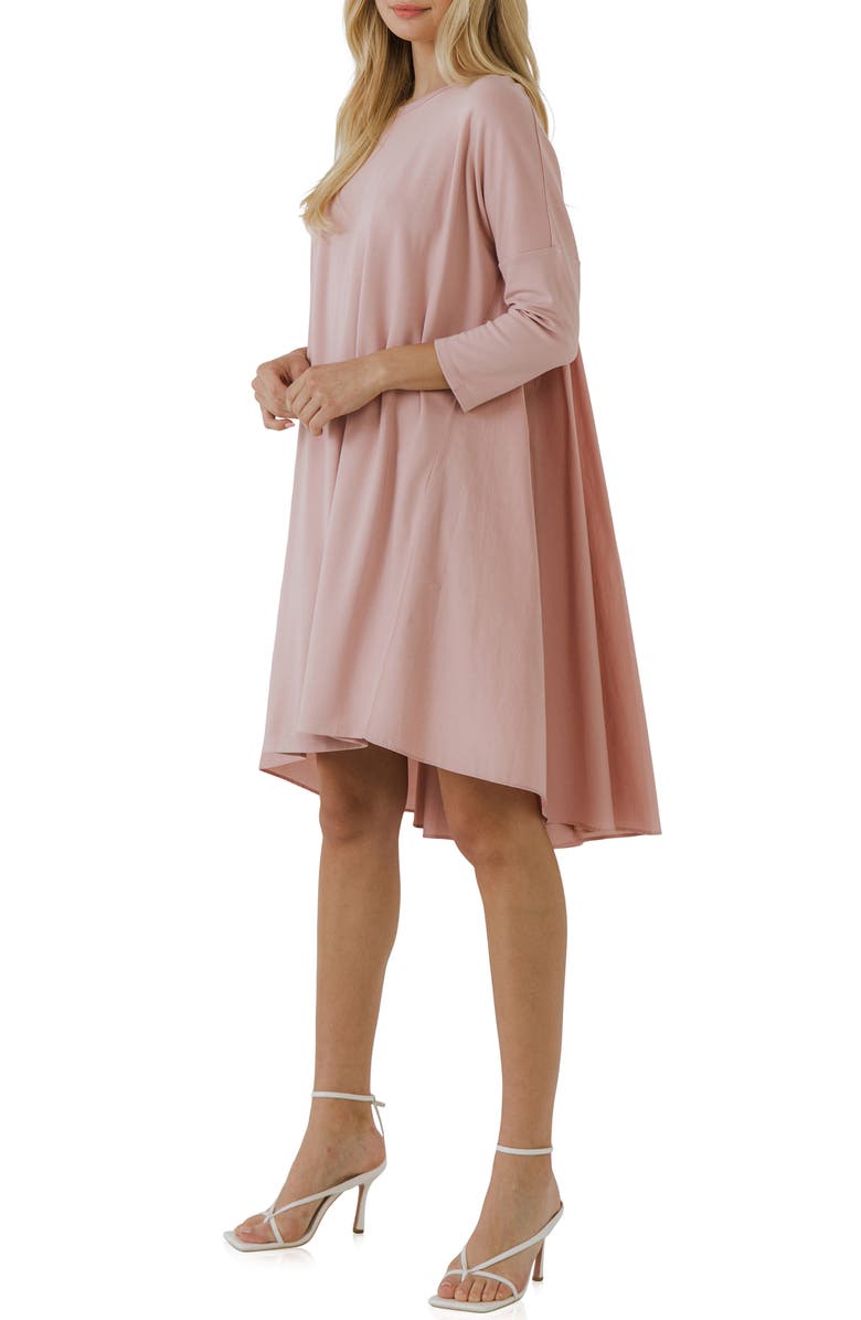 English Factory High Low Shift Minidress, Alternate, color, Dusty Pink