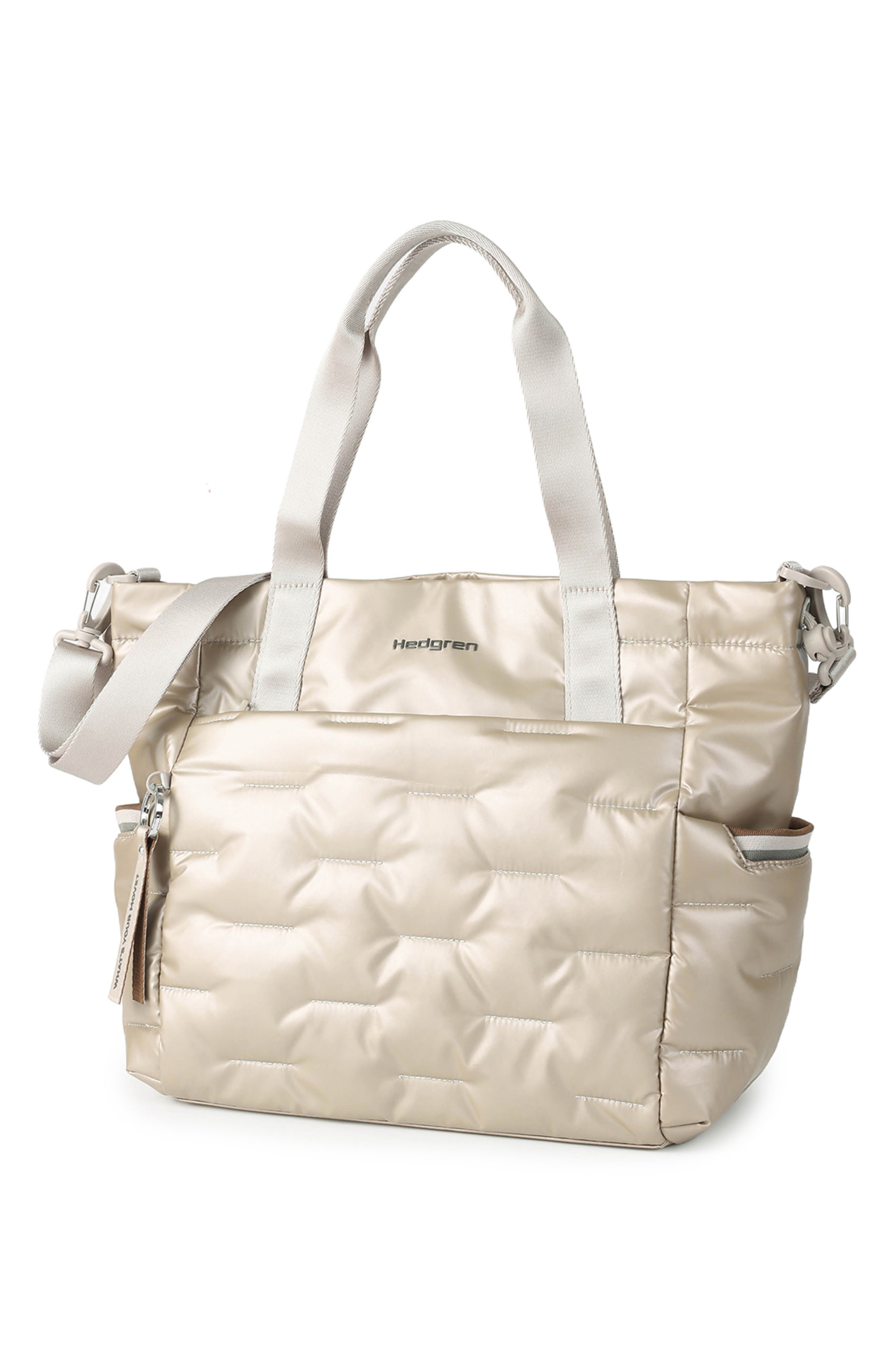 Puffer Water Repellent Tote, Alternate, color, GREIGE