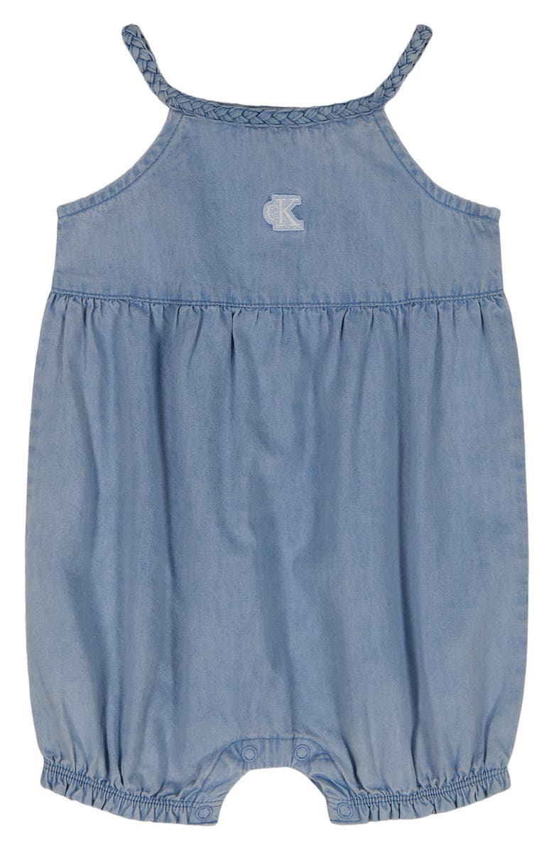 Calvin Klein Cotton Romper, Main, color, Blue