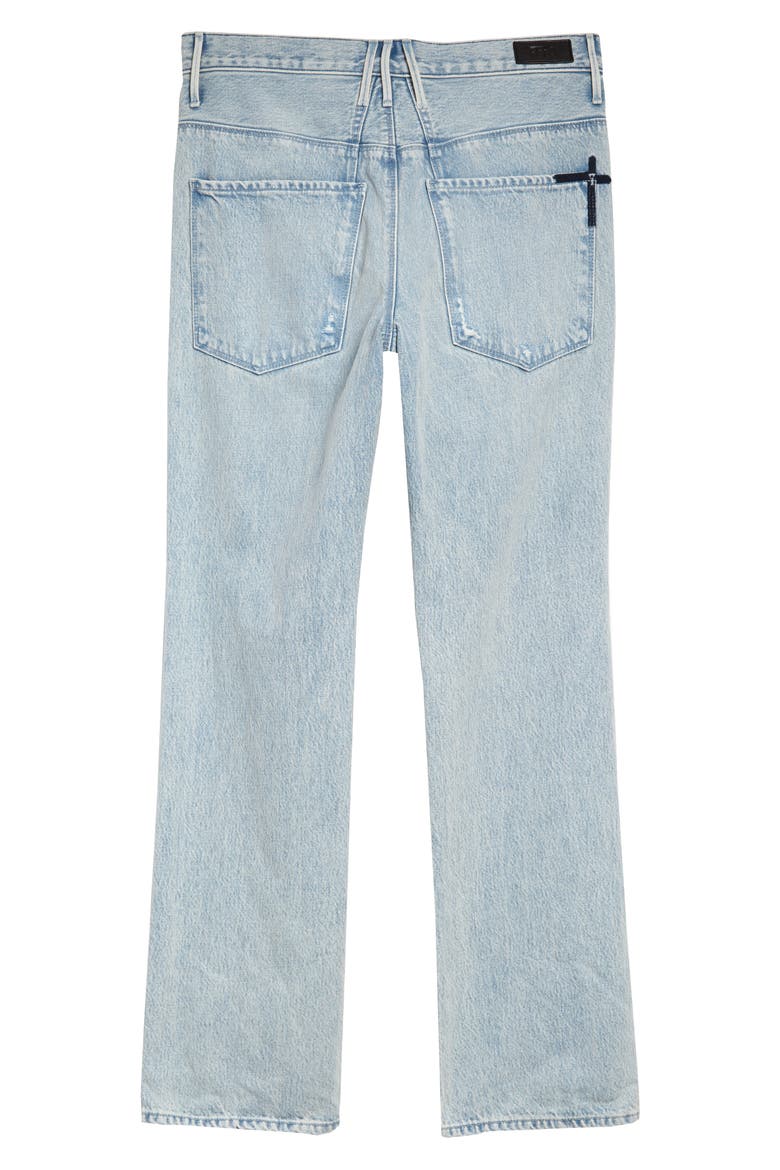 Dexter Belted High Waist Boyfriend Jeans, Alternate, color, LIGHT BLUE DESTROY