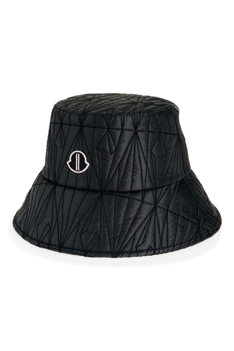 Quilted Bucket Hat, Main, color, BLACK