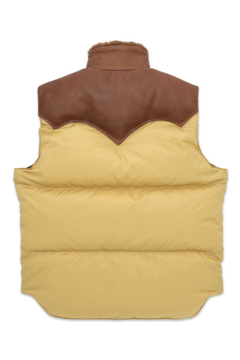 Christy Shearling Collar Vest, Alternate, color, Brown