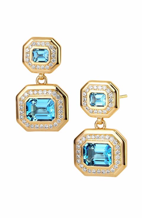 Blue Topaz Geometrix Earrings