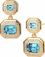 SYNA Blue Topaz Geometrix Earrings