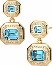 SYNA Blue Topaz Geometrix Earrings