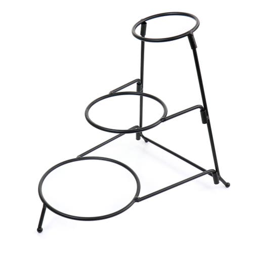 Gibson Home Crenshaw 4 Piece Hand Painted Stoneware 3-tier Serving Bowl Set With Metal Rack In White