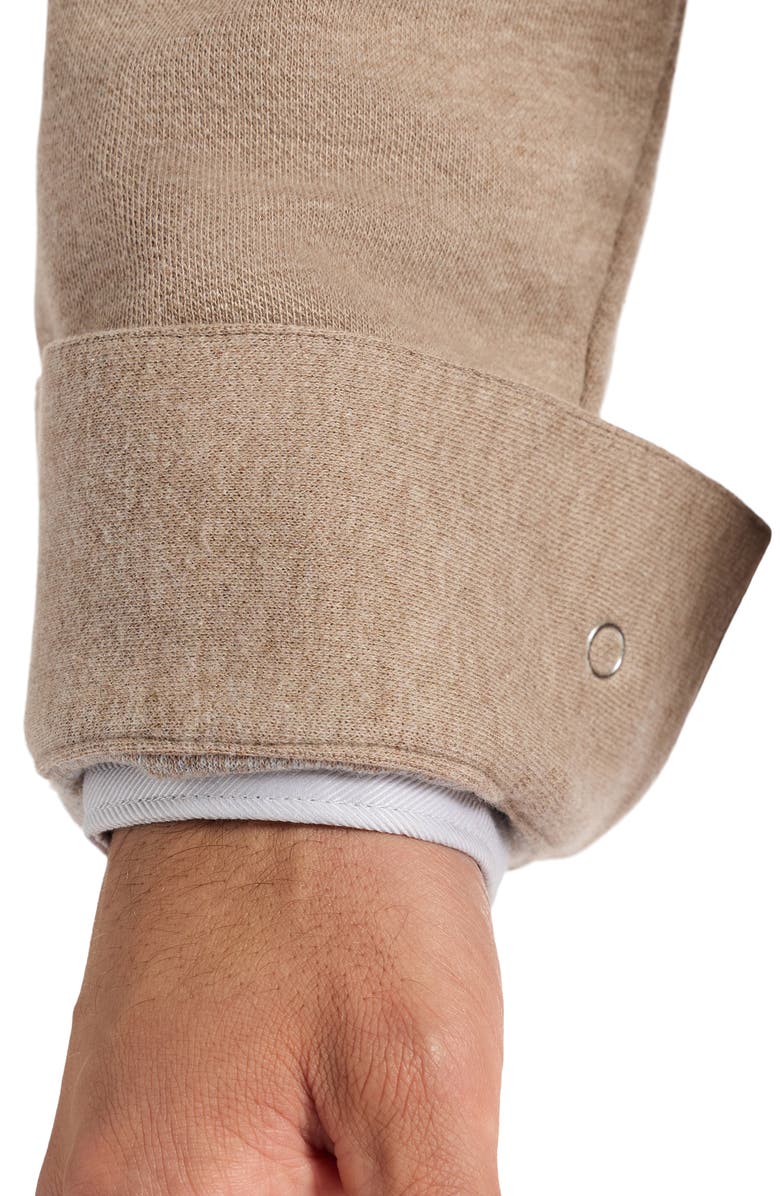 Robert Graham Deschon Cotton Knit Snap-Up Shirt, Alternate, color, Oatmeal