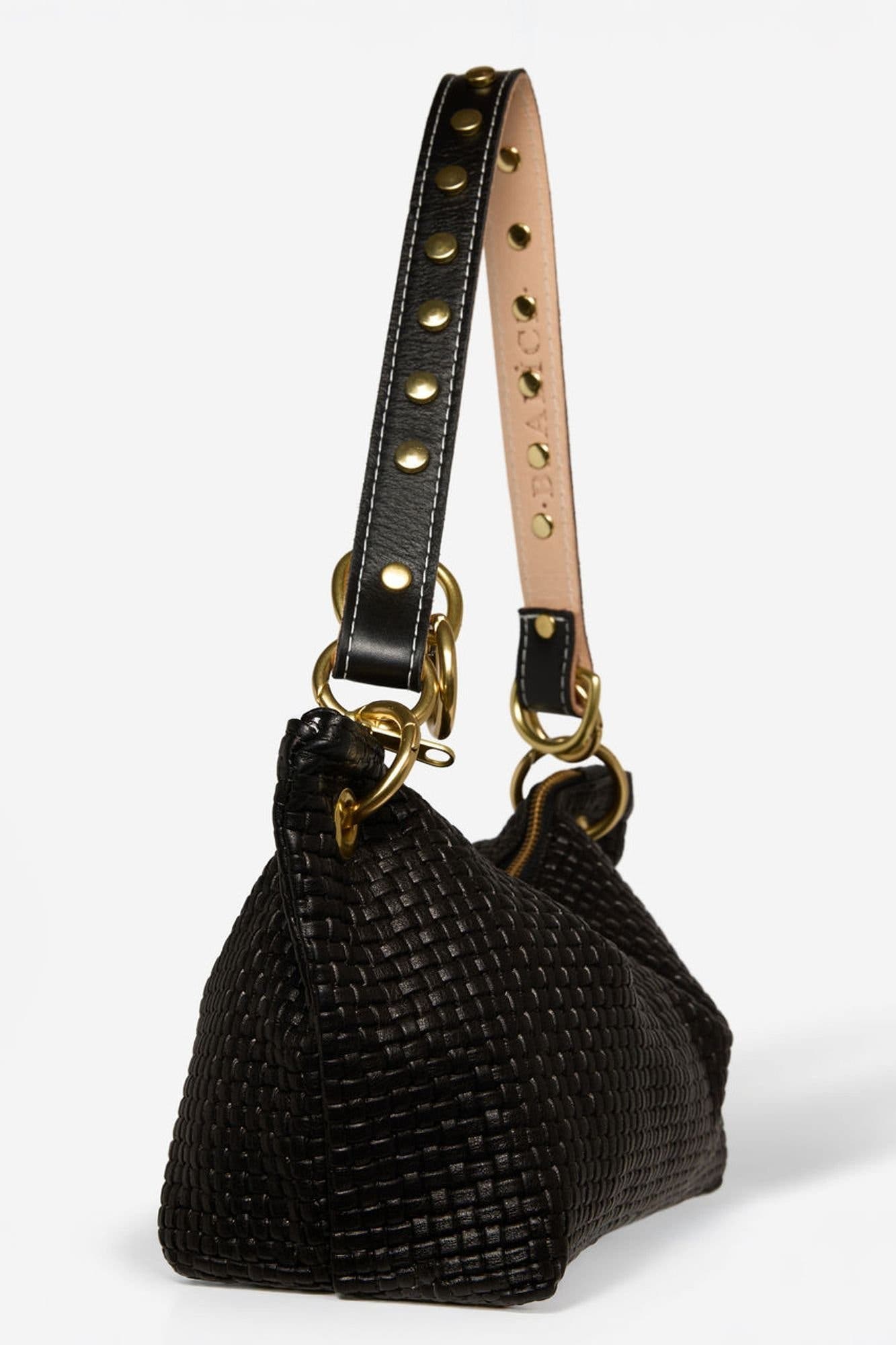Leather Embossed Shoulder Bag, Alternate, color, Black