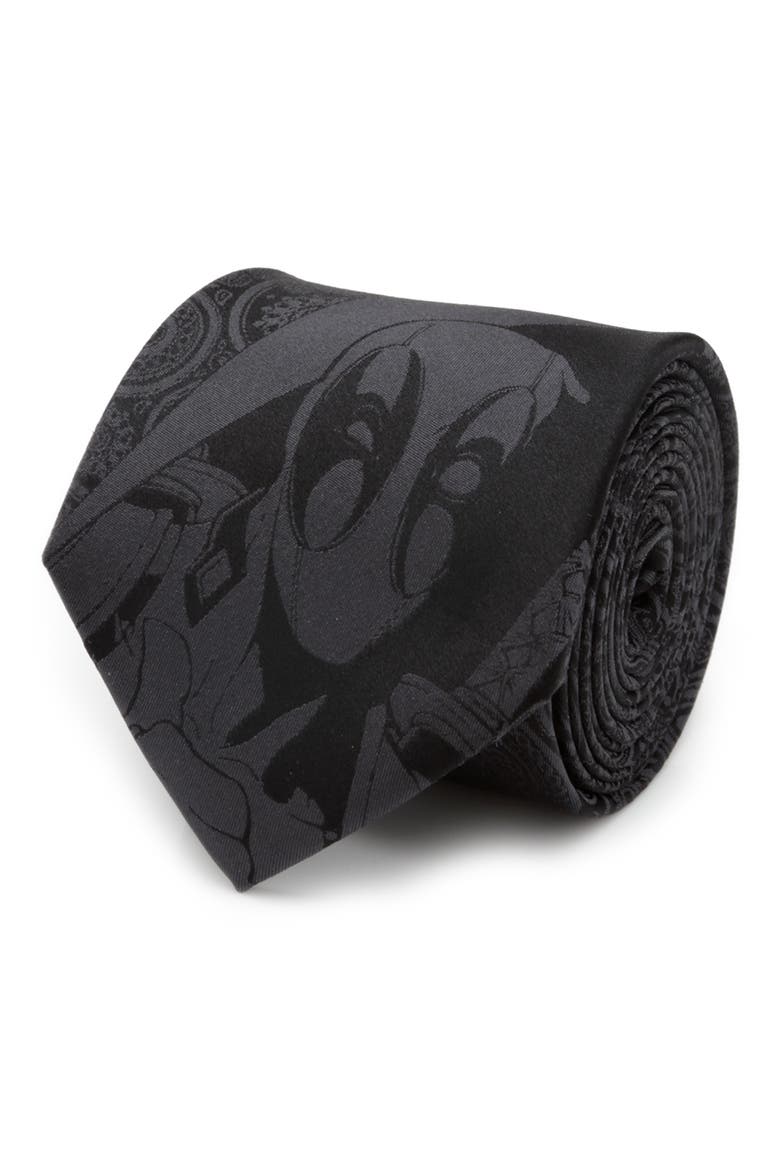 x Marvel Deadpool Paisley Silk Tie, Alternate, color, BLACK