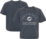 Outerstuff Girls Juniors Heather Charcoal Miami Dolphins Cheer Squad Raglan T-Shirt