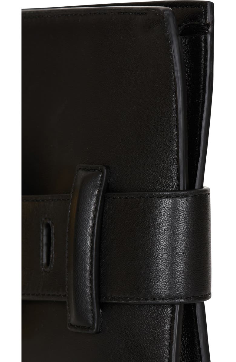 Balmain Anthem smooth leather clutch, Alternate, color, Black