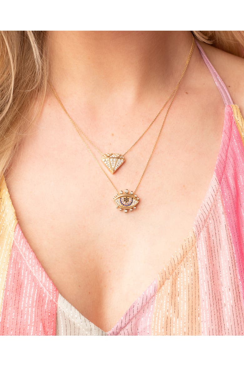 Juju Diamond Charm Necklace, Alternate, color, Diamond- Gold