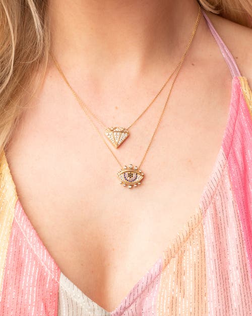 Campbell + Charlotte Juju Diamond Charm Necklace In Gold