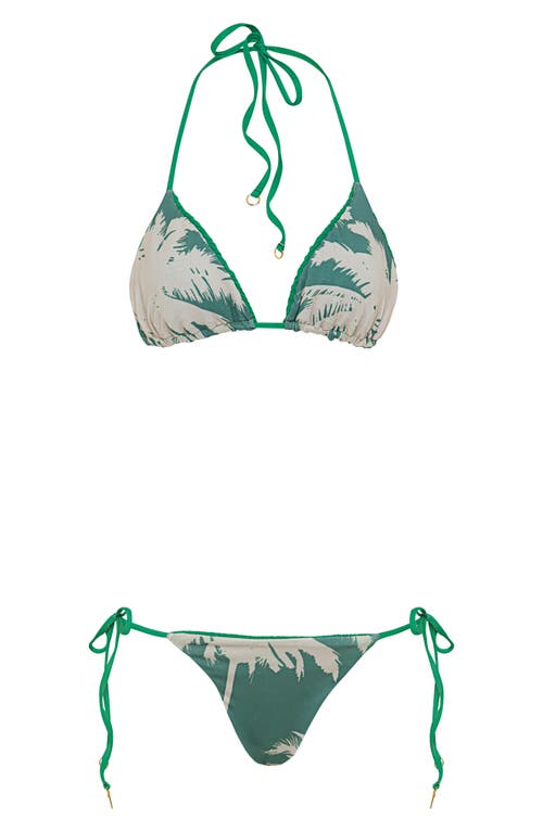 Maaji Balmy Smocked Triangle Bikini Top In Green