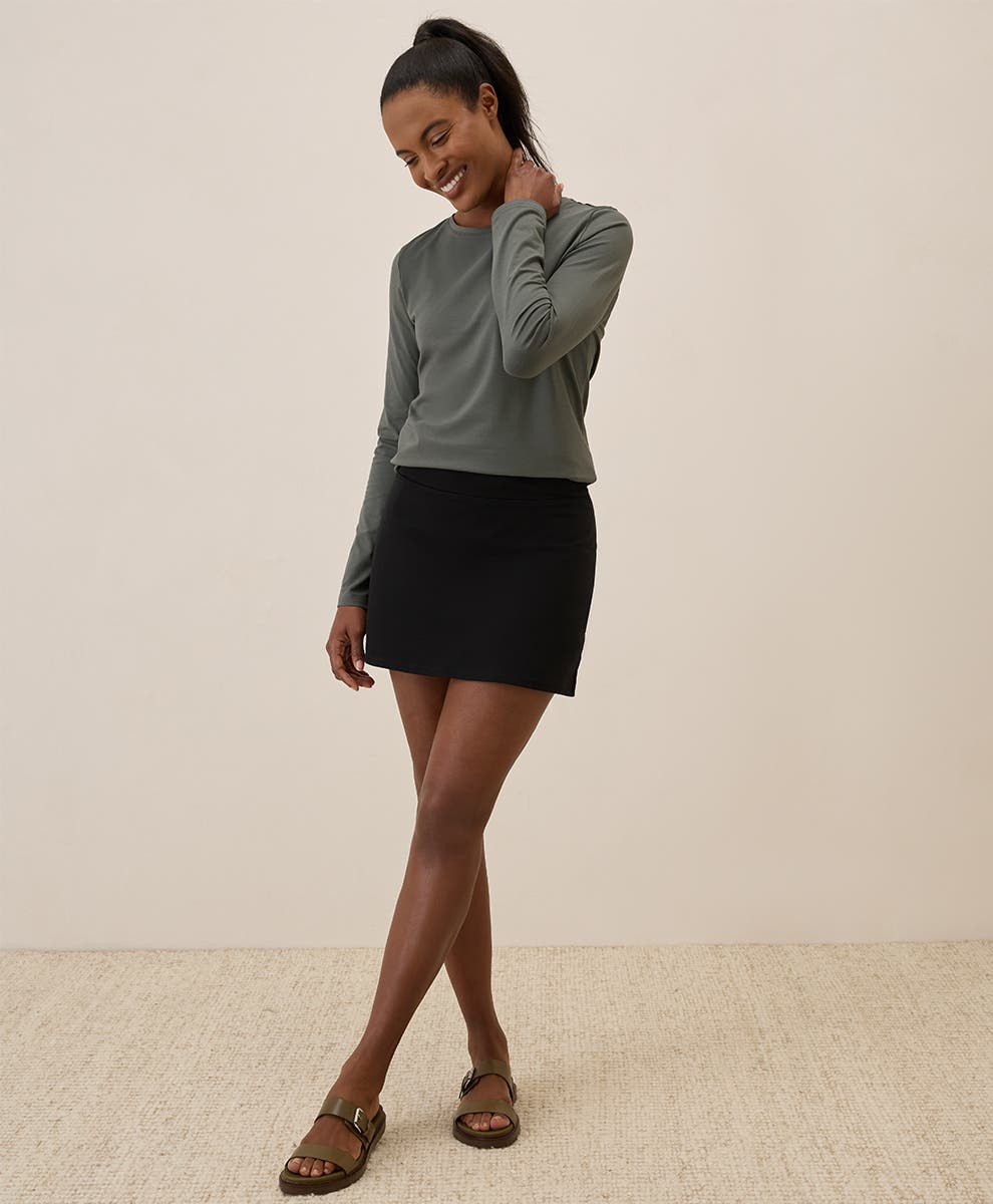 Luxe Stretch Jersey Slim Long Sleeve Tee - image 2