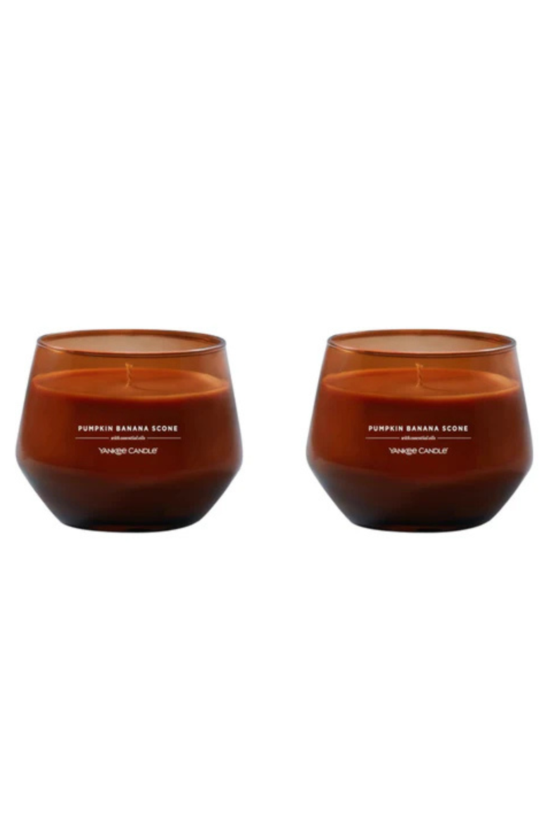 Pumpkin Banana Scone Studio Candle with Essential Oils, Set of 2, Main, color, Dark Orange
