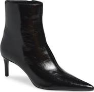 MANGO Tea Faux Leather Pointed Toe Ankle Bootie