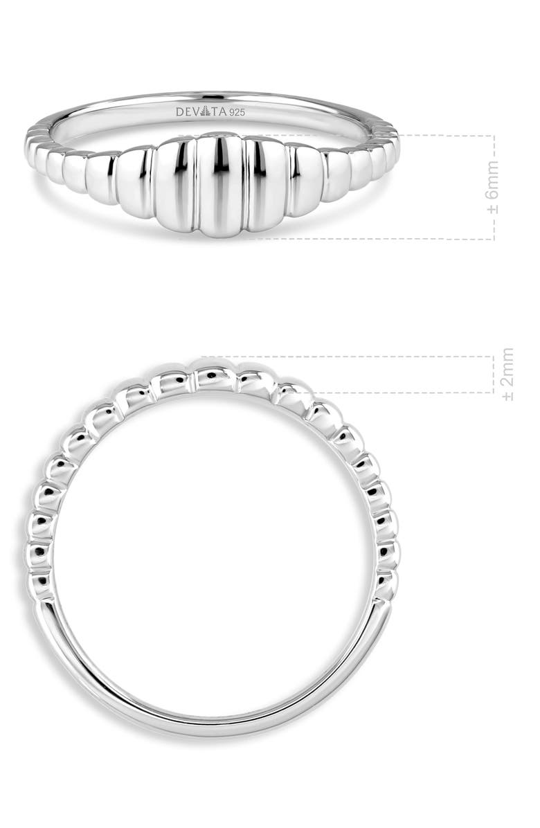 DEVATA Ribbed Band Ring, Alternate, color, Silver