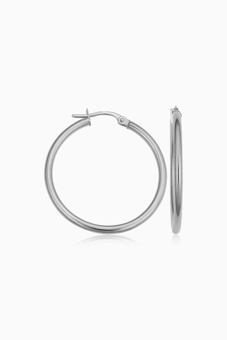 14K Gold Everything Hoop Earrings, Main, color, White Gold