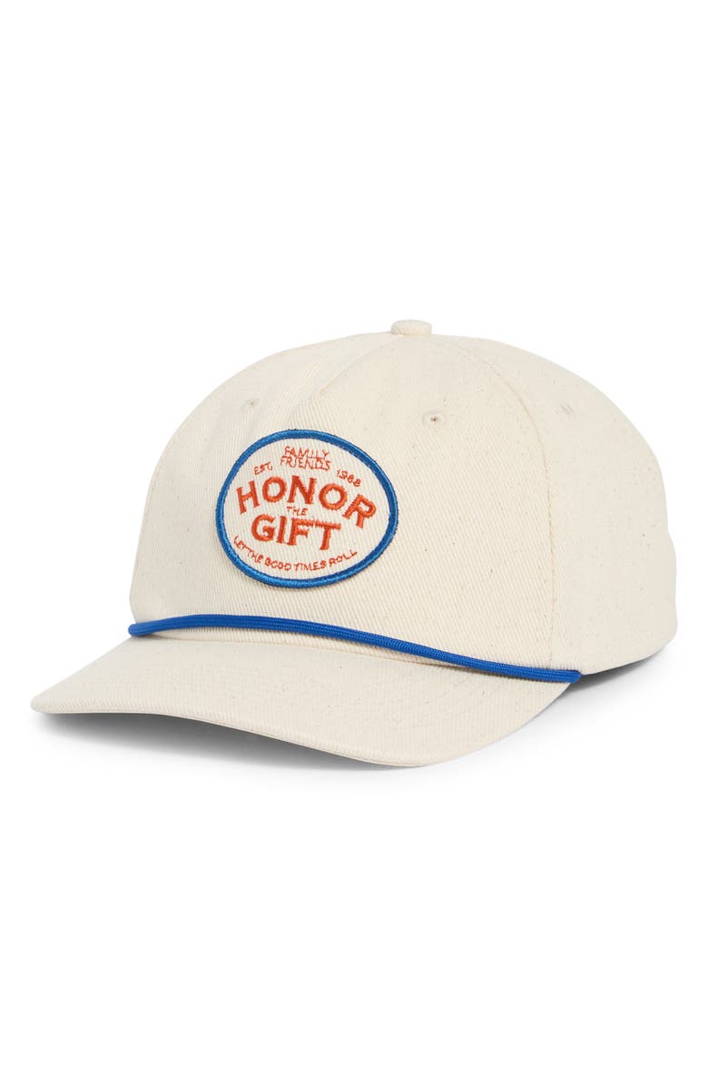 HONOR THE GIFT Est 1988 Patch Snapback Baseball Cap, Main, color, Bone
