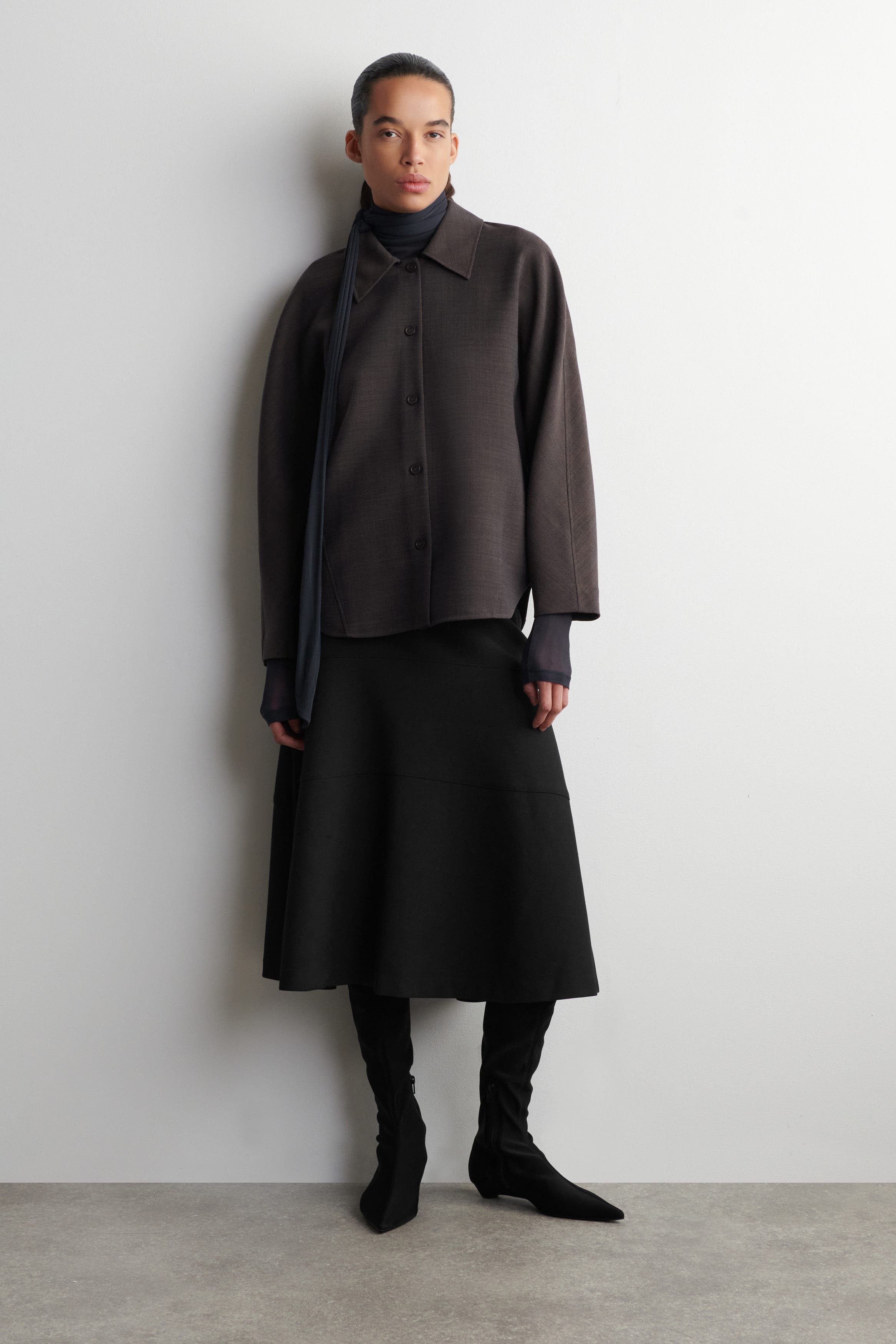 Rounded Wool-Blend Shirt - image 2