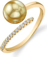 The Pearl Source Golden South Sea Pearl & Diamond Valentina Ring
