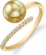 The Pearl Source Golden South Sea Pearl & Diamond Valentina Ring