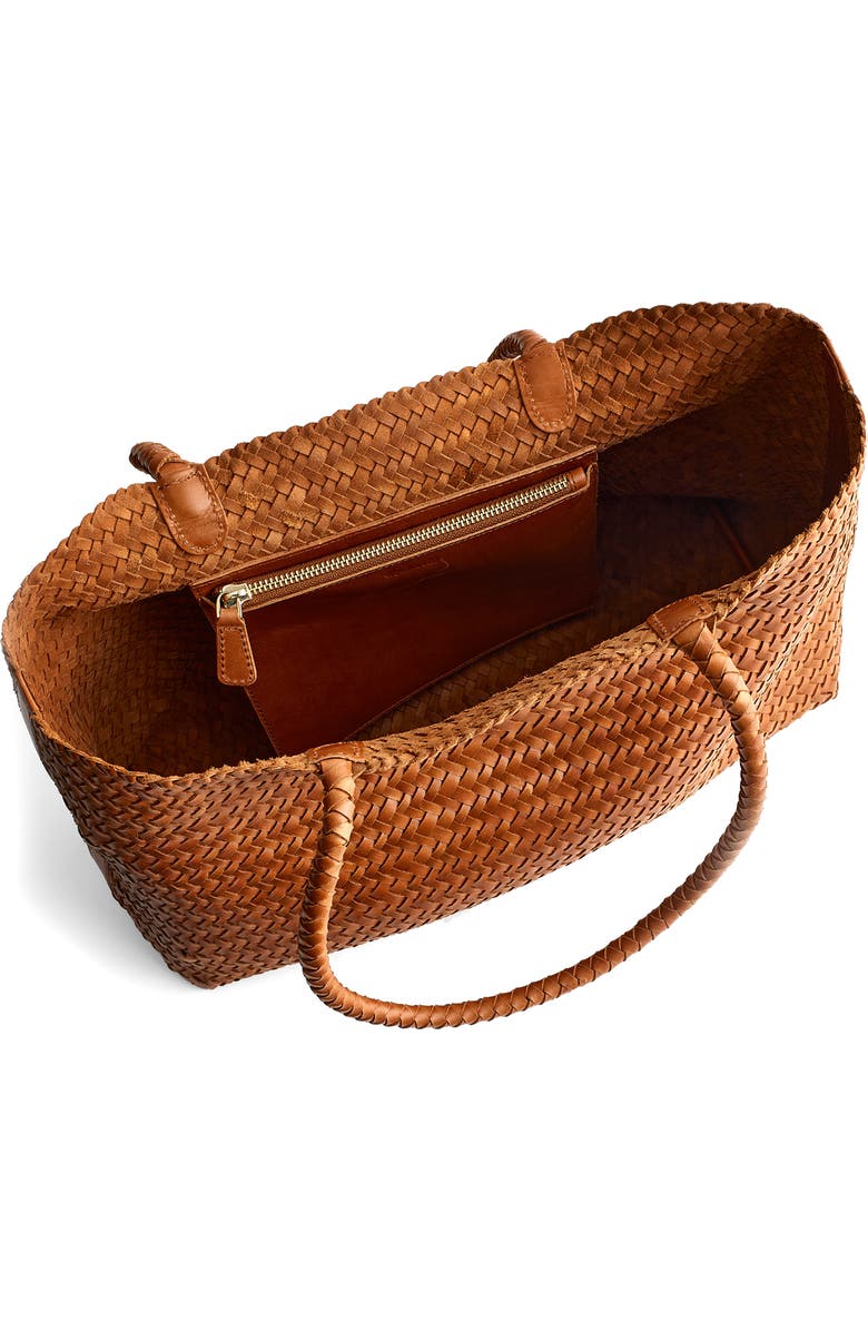 Madewell Handwoven Leather Tote, Alternate, color, Burnt Sienna
