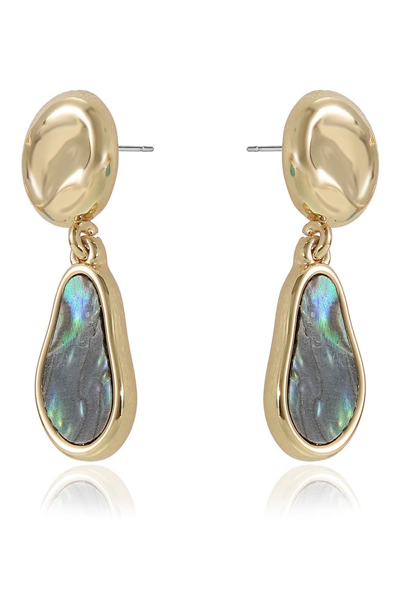 Abalone Drop Earrings, Alternate, color, GOLD