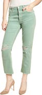 MOTHER The Tomcat Chew Ripped Crop High Waist Jeans
