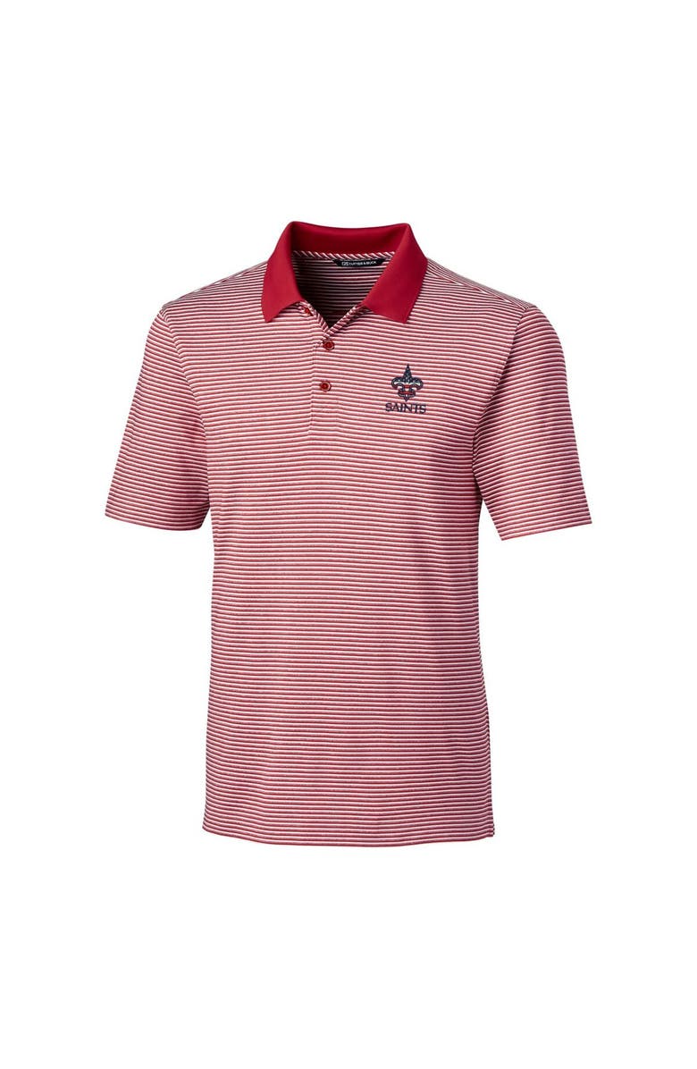 Cutter & Buck Men's Cutter & Buck Cardinal New Orleans Saints Team Forge Tonal Stripe Stretch Polo, Alternate, color, 