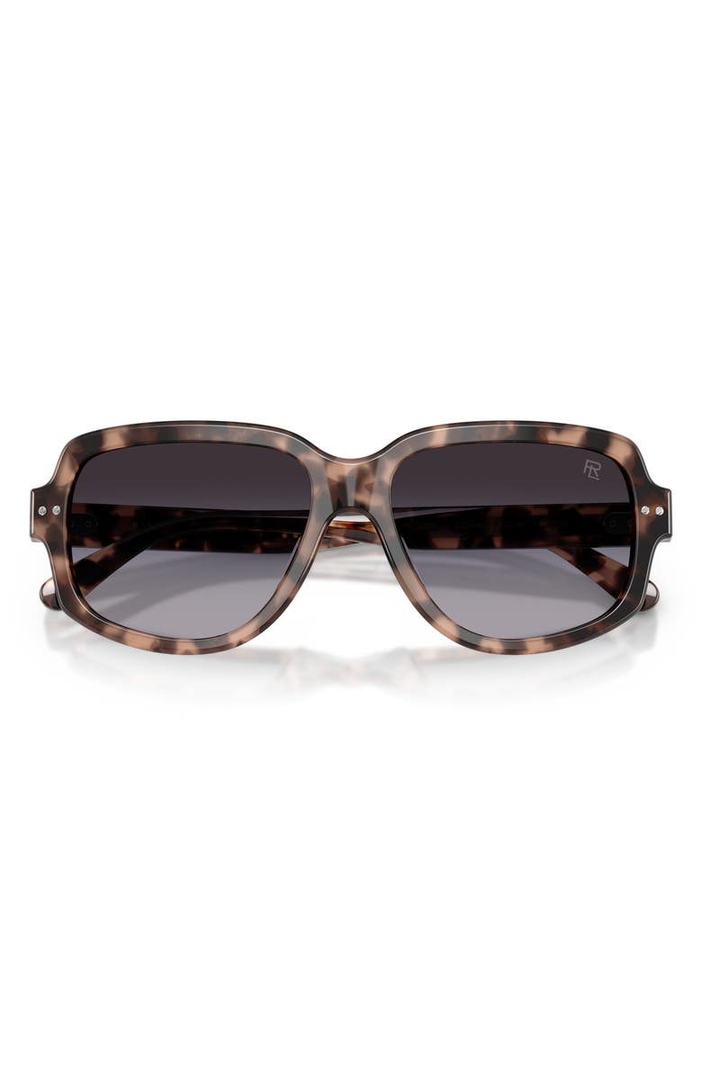 Ralph Lauren 57mm Gradient Irregular Sunglasses, Alternate, color, Brown Pink Havana Bio / Grey