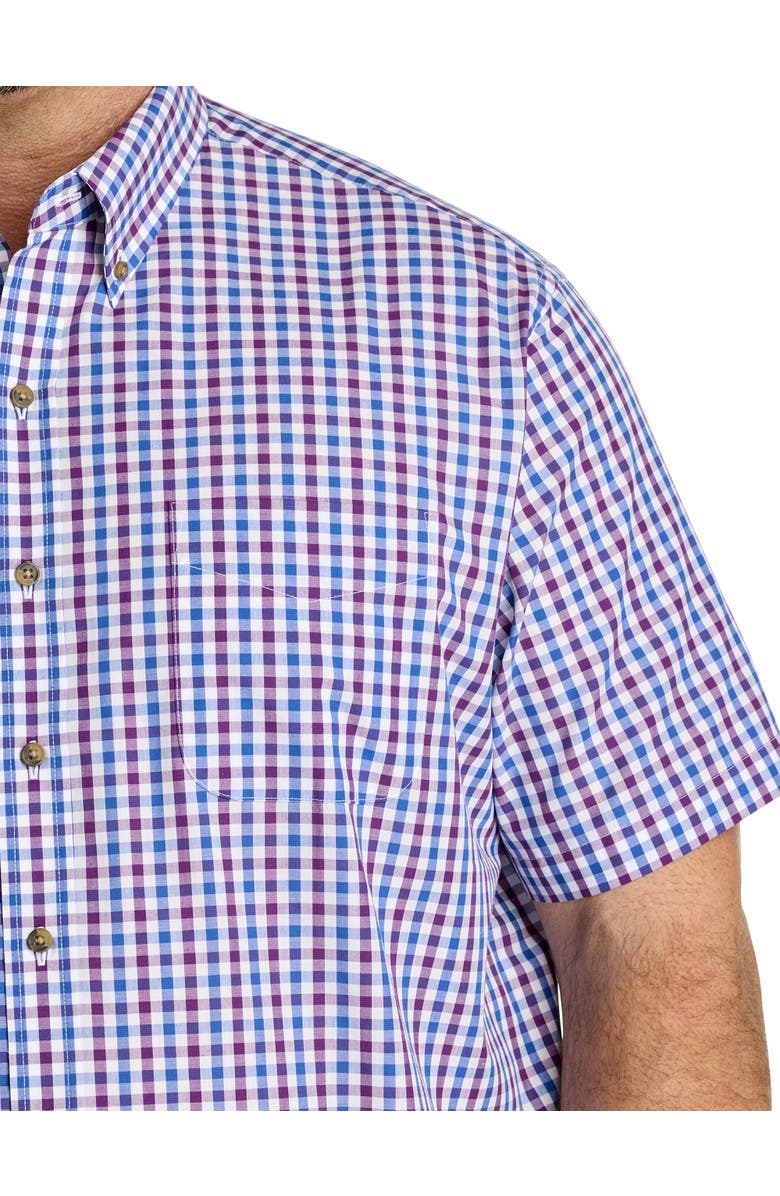 Harbor Bay by DXL Big & Tall Easy-Care Check Sport Shirt, Alternate, color, Blue Purple
