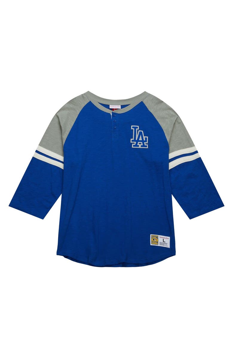 Mitchell & Ness Men's Mitchell & Ness Royal Los Angeles Dodgers Cooperstown Collection Legendary Raglan Slub Henley 3/4-Sleeve T-Shirt, Alternate, color, Royal