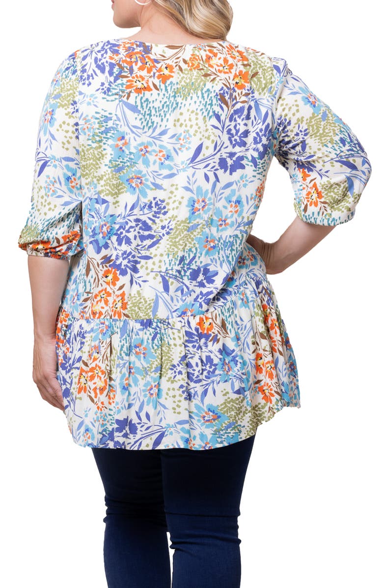 Kiyonna Oasis Tunic Top, Alternate, color, Santorini