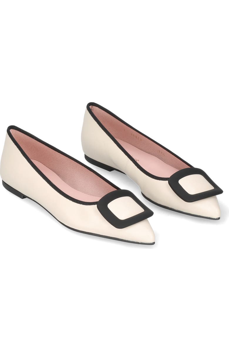 Pretty Ballerinas Pointed Toe Buckle Flat, Alternate, color, Ivory