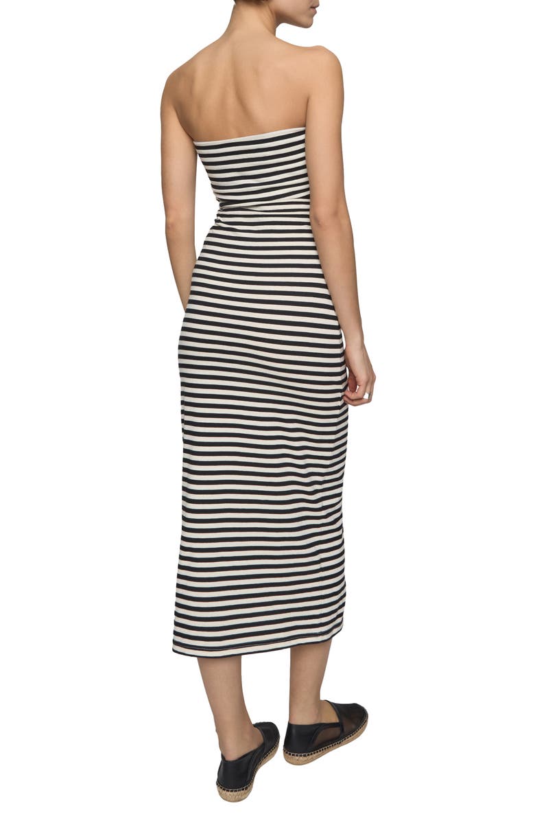 Rebecca Minkoff Bowie Stripe Strapless Cotton Jersey Maxi Dress, Alternate, color, 