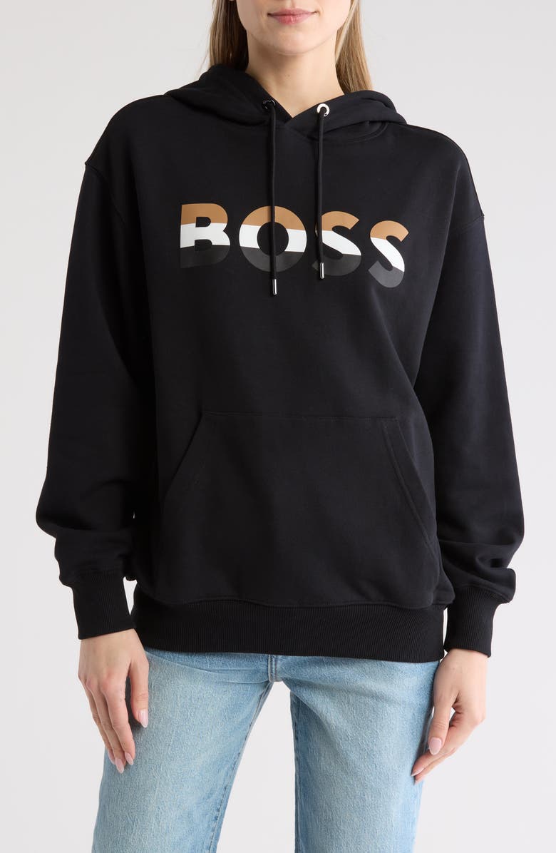 BOSS Gender Inclusive Econy 2 Cotton Logo Graphic Hoodie, Main, color, 