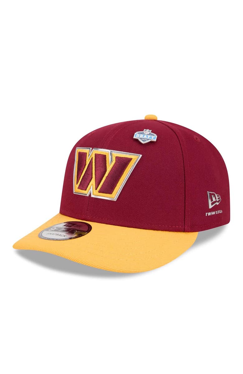 New Era Men's New Era  Burgundy/Gold Washington Commanders 2026 NFL Draft On Stage Pre-Curved 9FIFTY Snapback Hat, Main, color, Burgundy