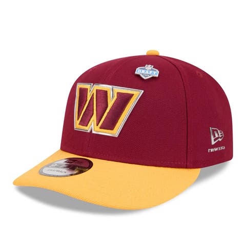 Men's New Era  Burgundy/Gold Washington Commanders 2026 NFL Draft On Stage Pre-Curved 9FIFTY Snapback Hat